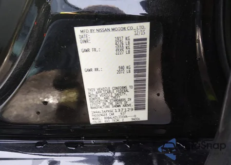 2016 Nissan Altima 2.5 Sr z USA, uszkodzony, nr VIN 1N4AL3APXGC137129